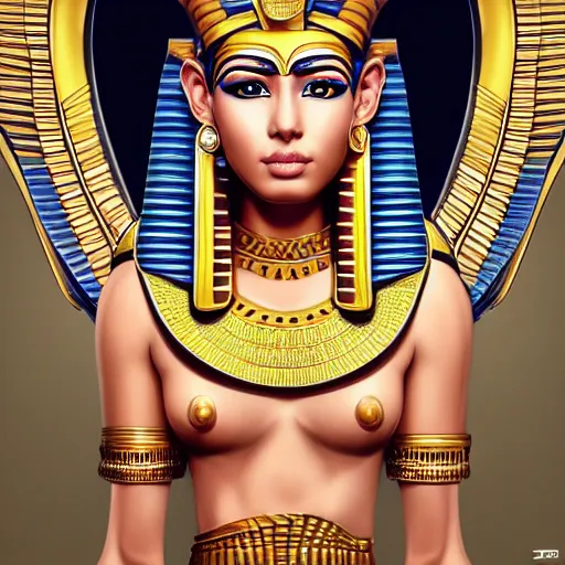 Image similar to a highly detailed beautiful portrait of a egyptian god in the style of artgerm.