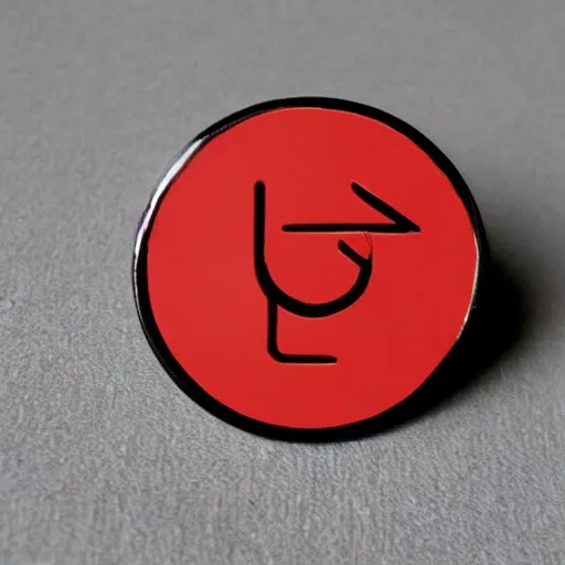 Image similar to simple yet detailed, circle pictogram fire warning flame enamel pin retro design