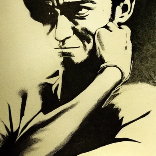 Image similar to justin timberlake as drawn by frank frazetta