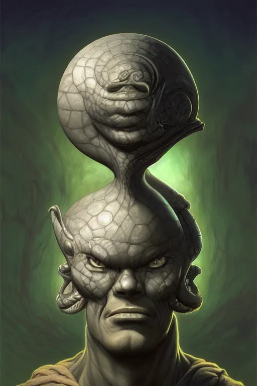 Prompt: anthropomorphic spiral head in marble ufoorb jack black cybermancer, intricate, elegant, highly detailed face, wide angle, digital painting, artstation, concept art, sharp focus, illustration, art by artgerm, bob eggleton, stephen hickman, richard corben, wayne barlowe, greg rutkowski, alphonse mucha, 8 k