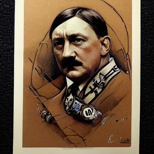 Image similar to amazing lifelike award winning pencil illustration of Adolf Hitler trending on art station artgerm Greg rutkowski alphonse mucha cinematic