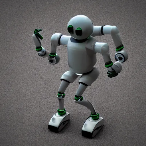 Image similar to 3 d render of robot with it's arms up, blender render, fully in frame