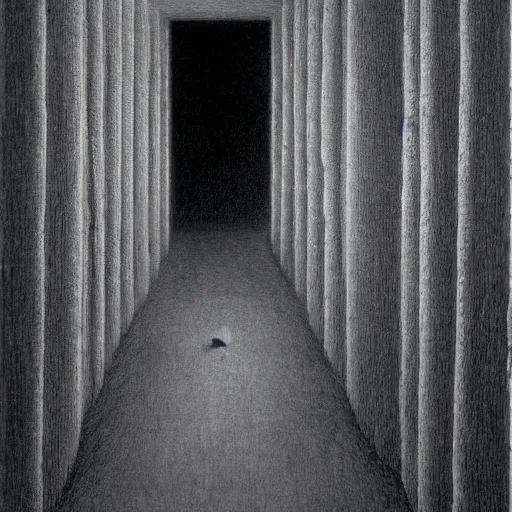 Image similar to scary, empty, liminal space, backrooms made by zdzislaw beksinski