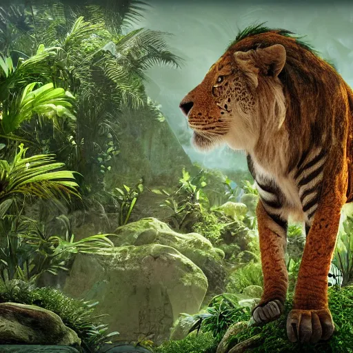 Prompt: queen of the jungle, 4 k, intricately detailed, jaw dropping, surreal, octane render