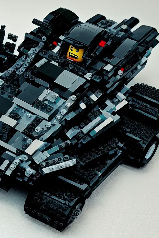 Image similar to a lego batmobile painted by yoji shinkawa