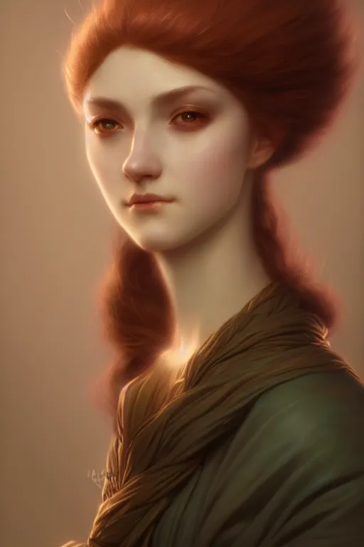 Image similar to a portrait of a fantasy creature, bored, illustration, soft lighting, soft details, painting oil on canvas by Edmund Blair Leighton and Charlie Bowater octane render trending on artstation d&d characters, 4k, 8k, HD