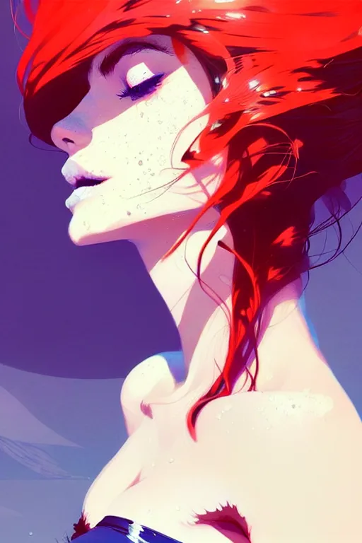 Image similar to a ultradetailed beautiful panting of a stylish woman with hair made out of water, by conrad roset, greg rutkowski and makoto shinkai trending on artstation