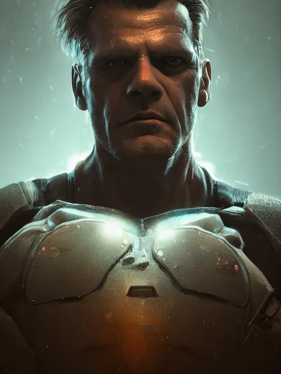 Prompt: portrait art of batou 8 k ultra realistic, lens flare, atmosphere, glow, detailed, intricate, full of colour, cinematic lighting, trending on artstation, 4 k, hyperrealistic, focused, extreme details, unreal engine 5, cinematic, masterpiece