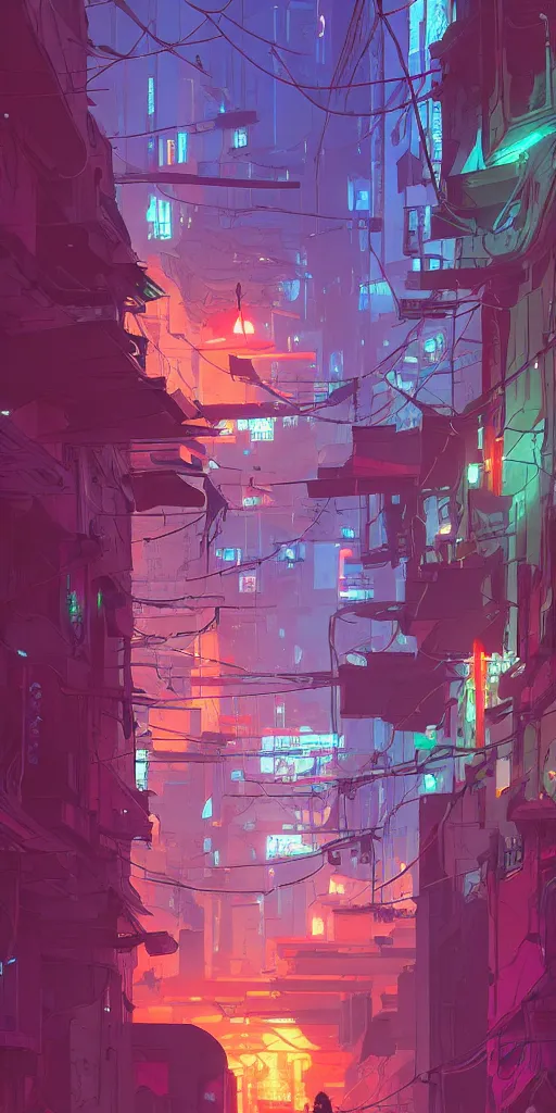 Prompt: cyberpunk alley, detailed, cel shaded, by makoto shinkai and moebius and anton fadeev and james gurney,