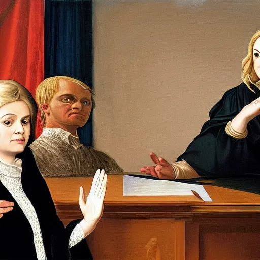 Prompt: hyperdetailed elaborate minimalist photorealistic portrait of Leslie Knope taking the oath of office as president of the united states in the style of Caravaggio