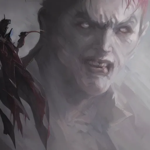 Prompt: concept art of a vampire man, greg rutkowski, trending on artstation, ambient lighting, league of legends wallpapers, hyperrealistic