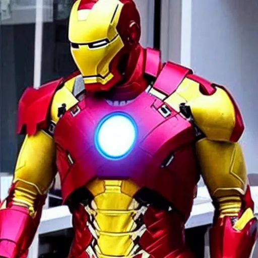 Image similar to the rock dressed as iron man