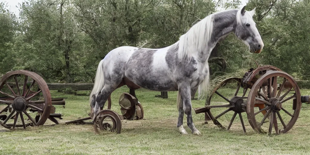 Image similar to a horse and a cannon