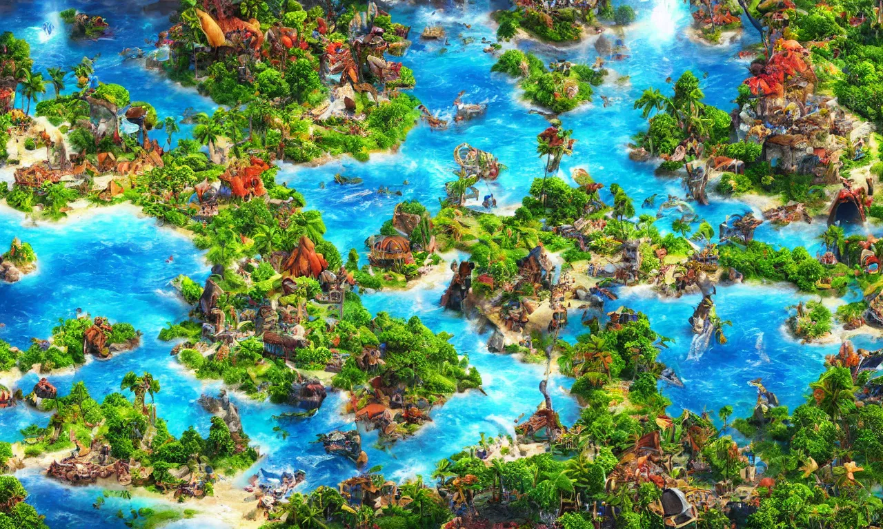 Image similar to epic paradise landscape, high definition, high detail, 8k, photorealistic,