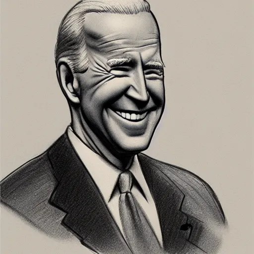 Image similar to milt kahl pencil sketch of joe biden