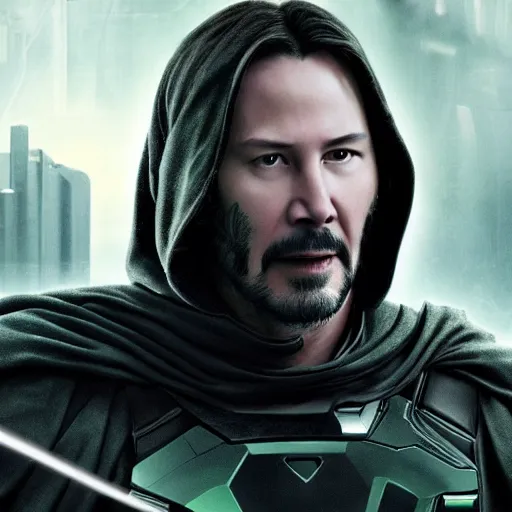 Image similar to Keanu reeves As Dr. doom 4K quality super realistic