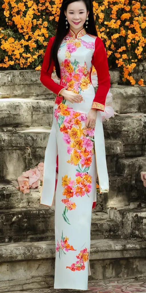 Image similar to beautiful vietnamese princess wearing vietnamese ao dai