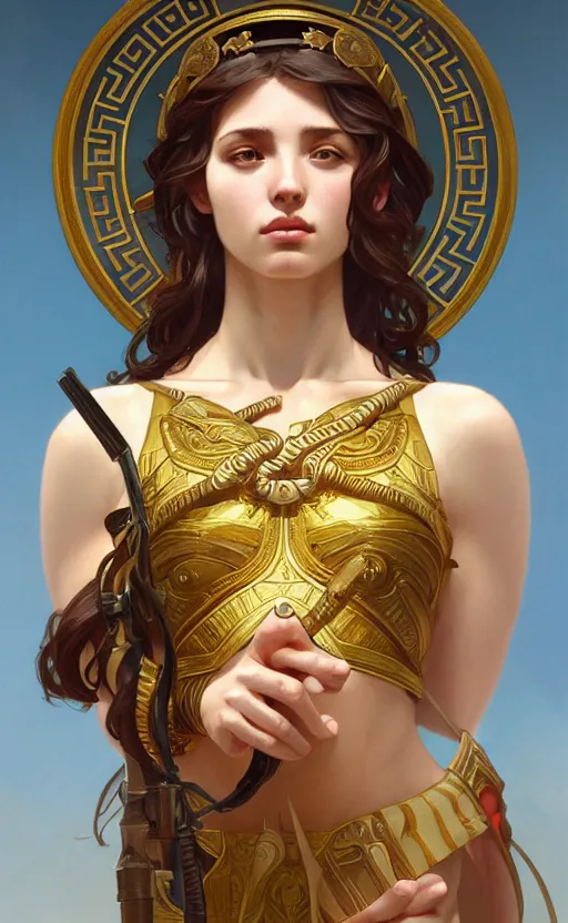 the goddess athena, greek mythology, intricate, upper, Stable Diffusion