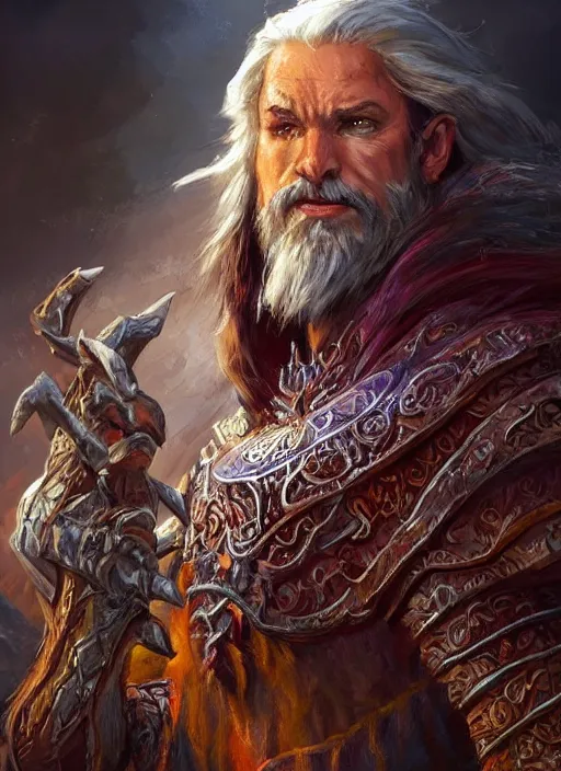 Image similar to good king, ultra detailed fantasy, dndbeyond, bright, colourful, realistic, dnd character portrait, full body, pathfinder, pinterest, art by ralph horsley, dnd, rpg, lotr game design fanart by concept art, behance hd, artstation, deviantart, hdr render in unreal engine 5