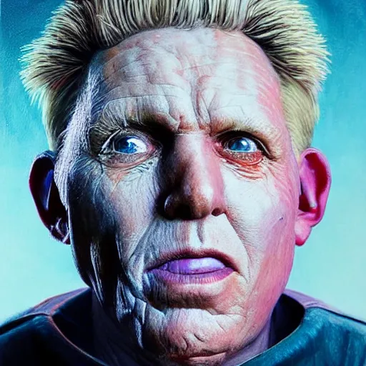 Prompt: hyperrealistic mixed media high resolution painting of Gary Busey Emperor Palpatine, stunning 3d render inspired art by Jamie Salmon and WForrest and Greg Rutkowski, perfect facial symmetry, dim volumetric lighting, 8k octane beautifully detailed render, full body shot, post-processing, extremely hyper-detailed, intricate, epic composition, highly detailed attributes, highly detailed atmosphere, cinematic lighting, masterpiece, trending on artstation, very very detailed, masterpiece, stunning, flawless completion, lifelike texture, perfection,