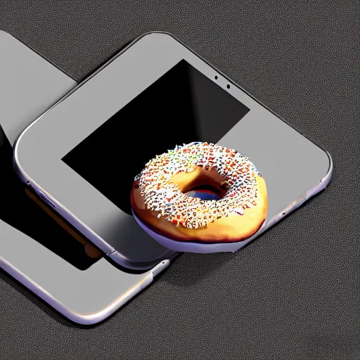 Image similar to a realistic iphone like a donut, photorealistic, ultra detailed, intricate