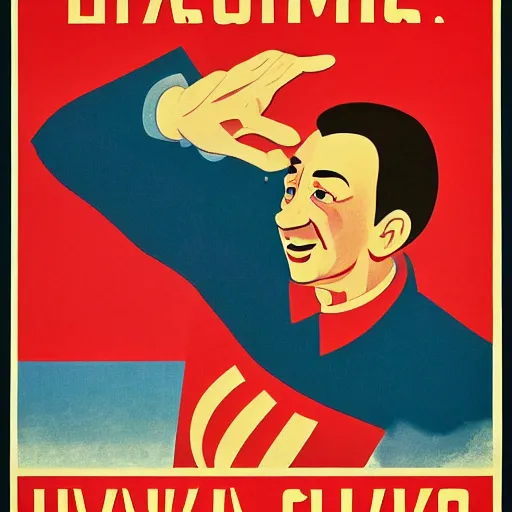 Prompt: soviet propaganda poster featuring the walt disney company