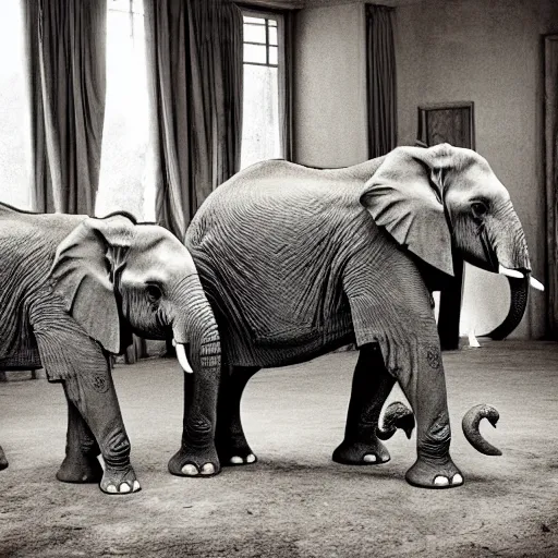 Prompt: a room with no elephants