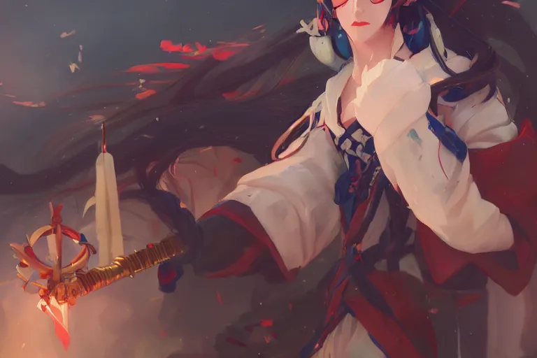 Image similar to Onmyoji detailed art, artstation, by WLOP, by Bo Chen, by Alex Flores