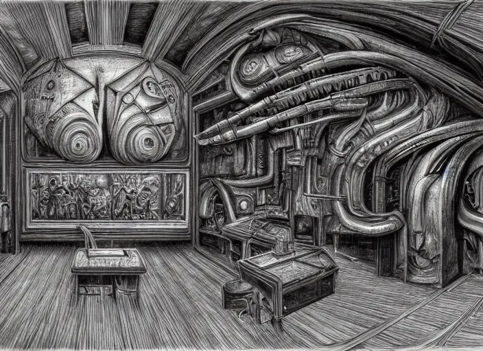 Image similar to a room by h. r. giger