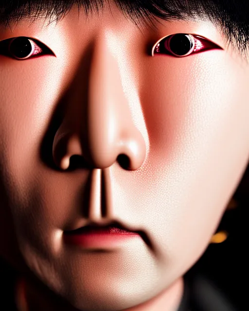 Image similar to a close face - up photography of famous japanese rock singer 尾 崎 豊, highly detailed, 8 k, golden hour