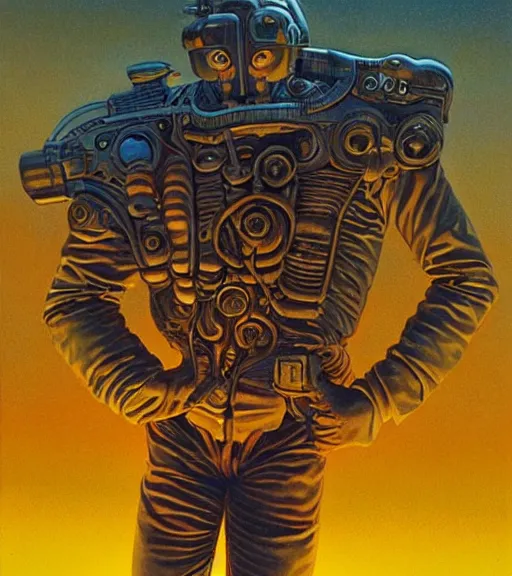 Image similar to masterpiece book cover illustration by the great famous sci - fi artist michael whelan.