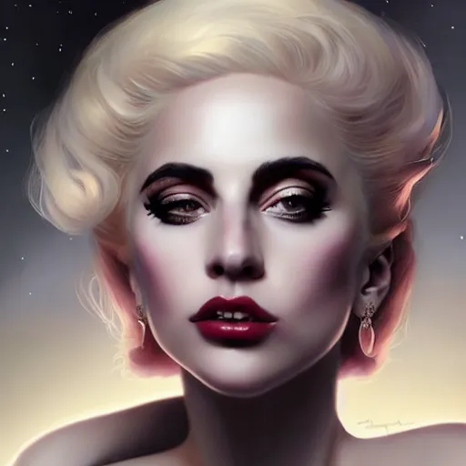 Image similar to a portrait of lady gaga by charlie bowater and anna dittmann and gil elvgren.