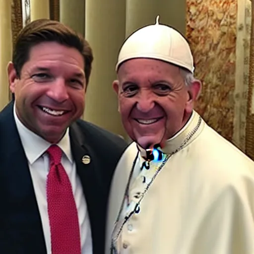 Image similar to Ron DeSantis as the Pope