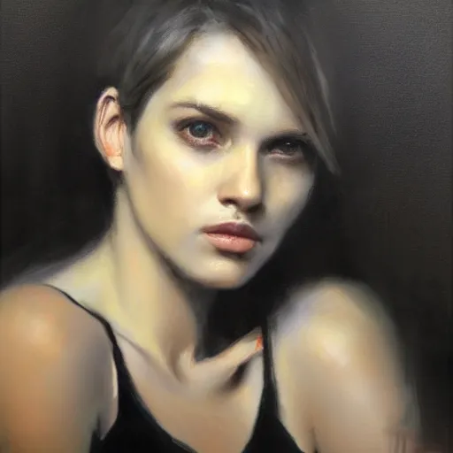 Prompt: portrait by Casey Baugh