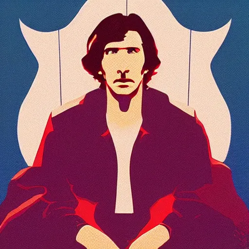 Image similar to “ adam driver retro minimalist portrait by jean giraud, moebius starwatcher comic, sharp, smooth face, 8 k ”