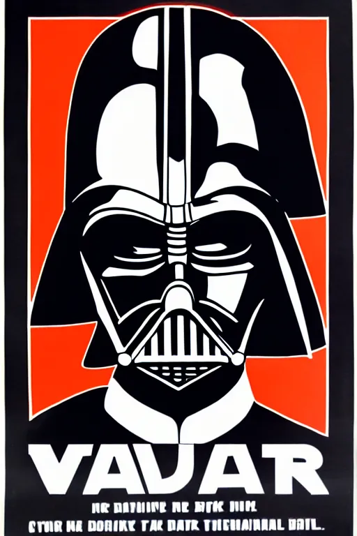 Image similar to propaganda poster of darth vader with the slogan join the dark side, valentina kulagina