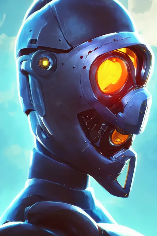 Image similar to epic mask helmet robot ninja portrait stylized as fornite style game design fanart by concept artist gervasio canda, behance hd by jesper ejsing, by rhads, makoto shinkai and lois van baarle, ilya kuvshinov, rossdraws global illumination radiating a glowing aura global illumination ray tracing hdr render in unreal engine 5