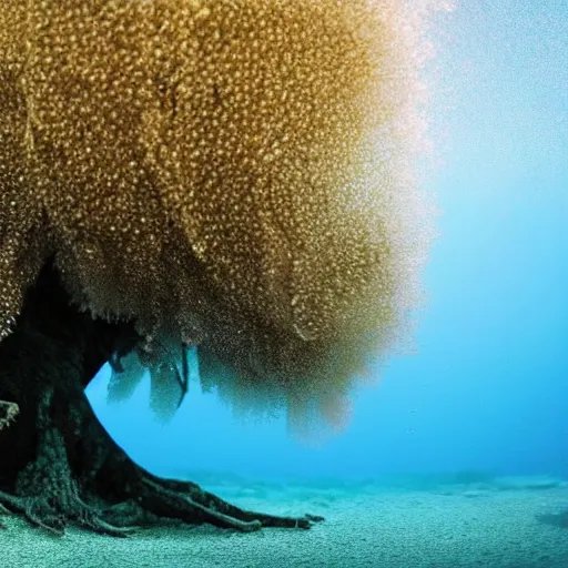 Prompt: A close-up photo of tree made out of bubbles underwater National Geographic prizewinning photo