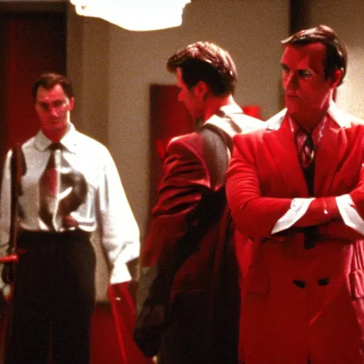 Prompt: Caesar, Brutus, Trajan in American Psycho (1999)