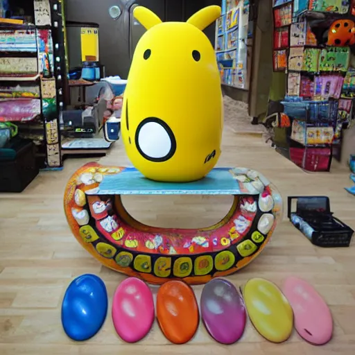 Prompt: Giant Tamagotchi, life-size Tamagotchi, Tamagotchi come to life, Tamagotchi hatched out of the egg