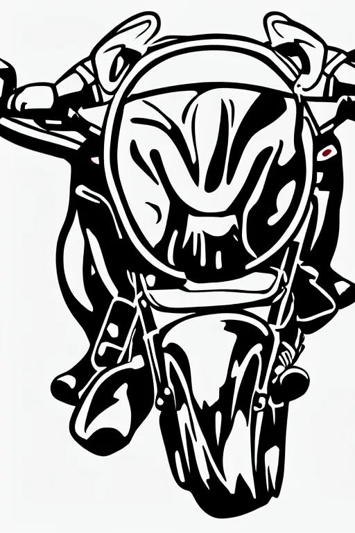 Image similar to A portrait of a biker bull, sticker, highly detailed, colorful, illustration, smooth and clean vector curves, no jagged lines, vector art, smooth