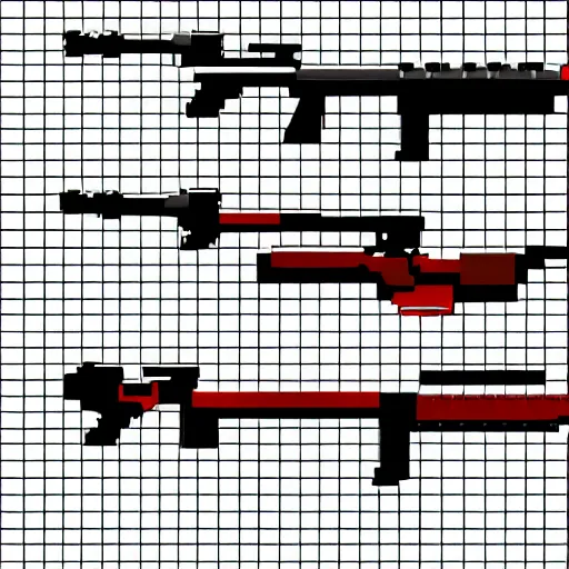 Image similar to pixel art gun sprites