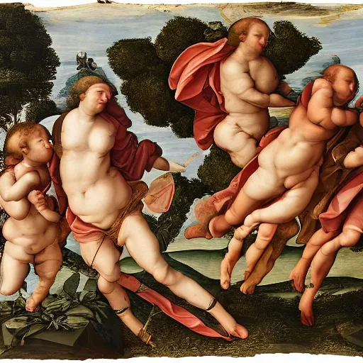 Image similar to quad race, renaissance composition