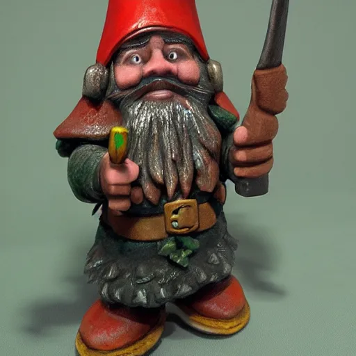 Prompt: A gnome warrior by Gary Chalk, detailed