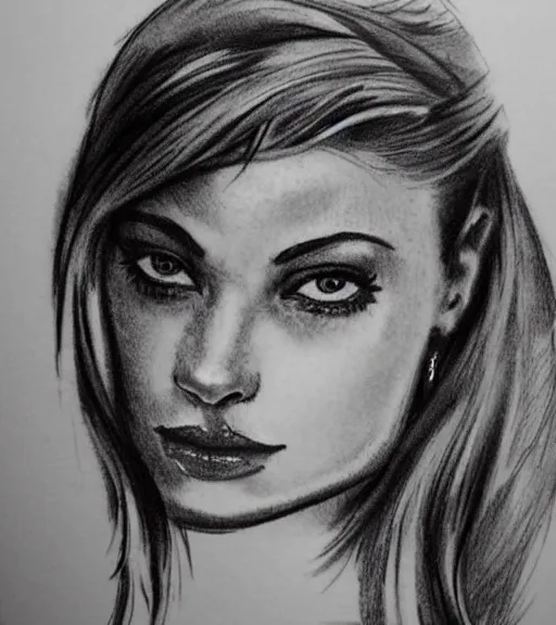 Image similar to tattoo design sketch of a very beautiful woman face against a background of beautiful mountains and nature, hyper - realistic, in the style of den yakovlev, amazing detail, black and white