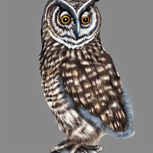 Image similar to owl with pan flute, concept art