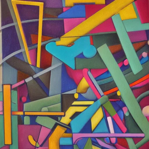Prompt: abstract geometric sculpture las pozas, kaws, william s burroughs, oil on canvas, surrealism, neoclassicism, simple, renaissance, hyper realistic, pastell colours, cell shaded, 8 k