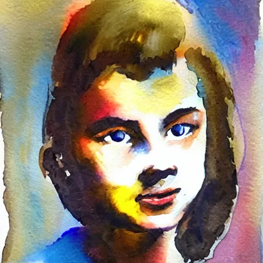 Prompt: paint with jazza portrait, watercolours