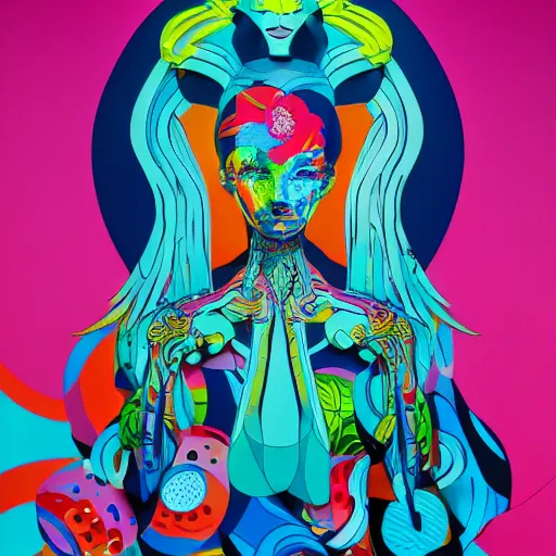 Image similar to modern sculpture visionary art color and shapes by tristan eaton and james jean, chiho aoshima color scheme