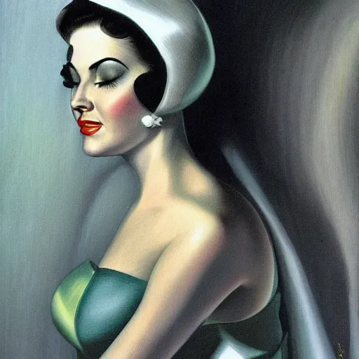 Prompt: portrait illustration by earle bergey